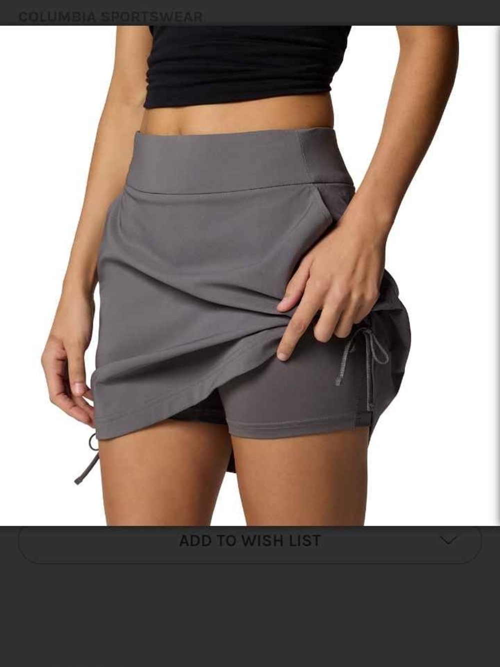 Columbia Women's Gray Active Skort with Drawstring Detail